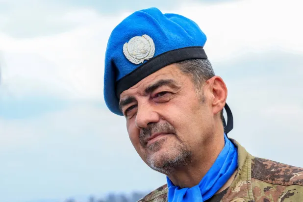  Head of Mission and Force Commander of the United Nations Interim Force in Lebanon (UNIFIL) Major General Diodato Abagnara of the Italian Army at the UNIFIL base, near Mansouri, Southern Lebanon, September 19, 2026. (Reuters)