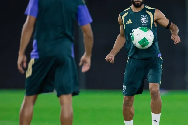 صالح أبو الشامات لاعب الأهلي بعد انضمامه إلى معسكر المنتخب السعودي (المنتخب السعودي)