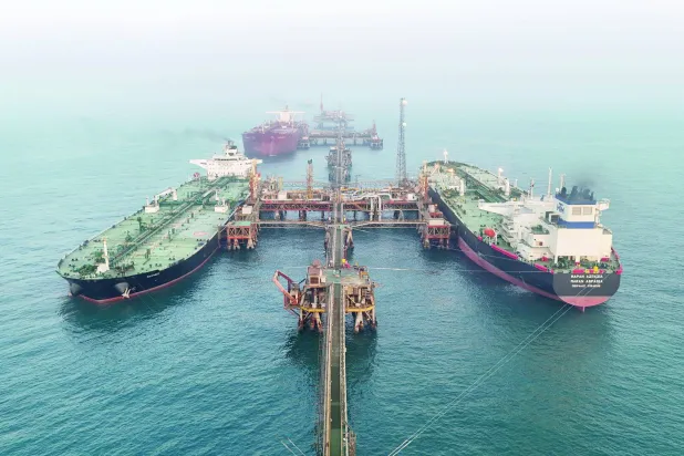 Oil tankers in Basra port (Reuters)
