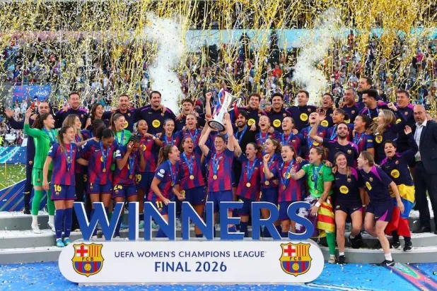 سيدات برشلونة يبدأن مشوار الدفاع عن لقب أوروبا (رويترز)