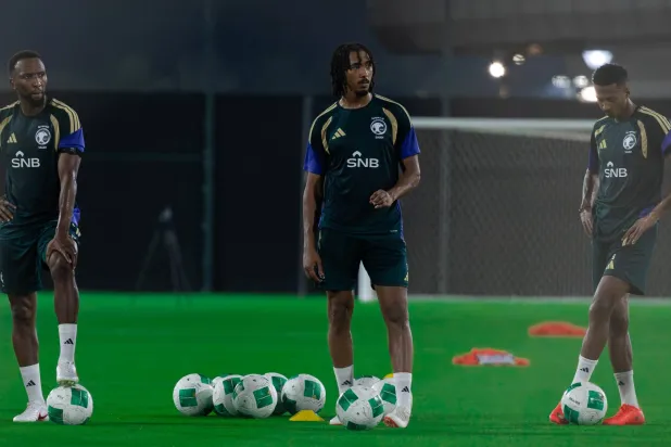 اختتمت الحصة بتمارين الإنهاء على المرمى (المنتخب السعودي) 