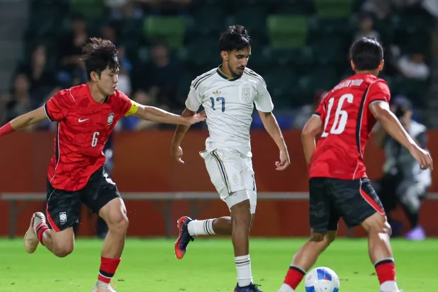 جانب من مواجهة الأخضر وكوريا الجنوبية (المنتخب السعودي) 