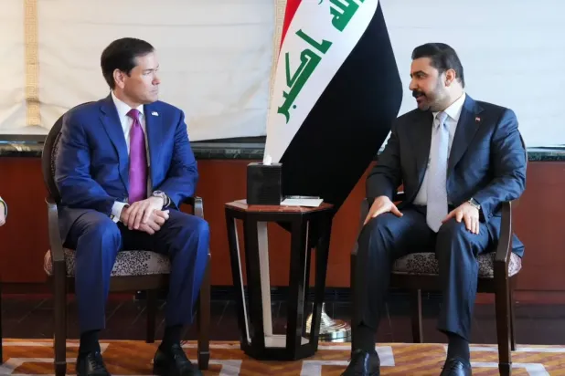 Irak Başbakanı Ali Zeydi, New York’ta ABD Dışişleri Bakanı Marco Rubio ile görüşmesi sırasında (Hükümet basın ofisi)
