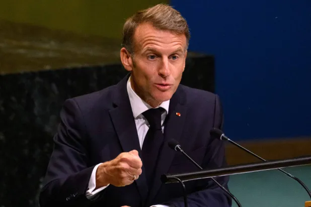 President of France, Emmanuel Macron speaks during the 81st session of the UN General Assembly at UN Headquarters on September 22, 2026 in New York City. (Getty Images/AFP)
