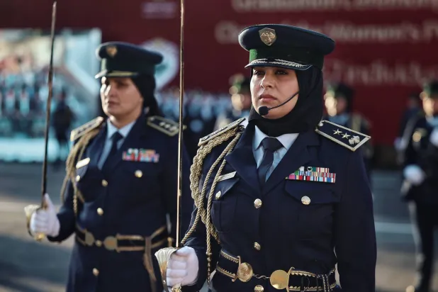 صورة من حفل تخريج الدفعة الأولى من معهد الشرطة النسائية في محافظة ريف دمشق (وزارة الداخلية السورية)