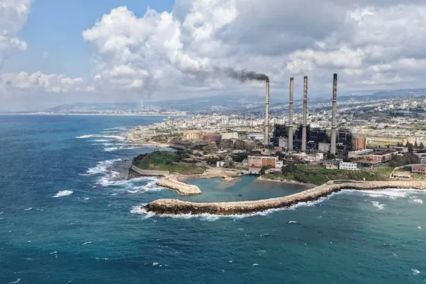 A drone view shows facilities at the Banias oil refinery, in Banias, Syria, April 8, 2026. (Reuters) 