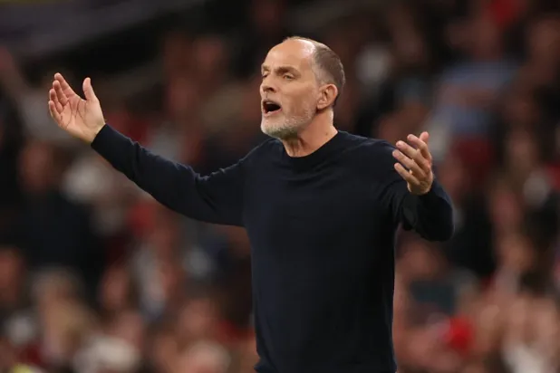 Soccer Football - Nations League - Group A3 - England v Spain - Wembley Stadium, London, Britain - September 26, 2026 England manager Thomas Tuchel reacts REUTERS/David Klein
