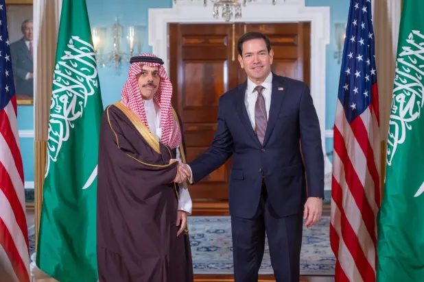 Prens Faysal bin Ferhan, dün Washington'da Bakan Marco Rubio ile bir araya geldi (Suudi Arabistan Dışişleri Bakanlığı)