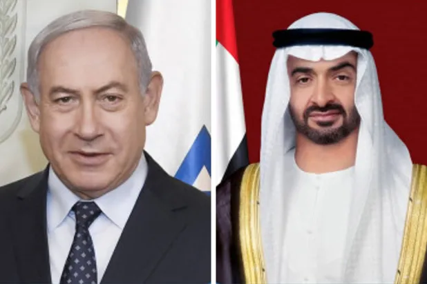UAE President Sheikh Mohamed bin Zayed Al Nahyan and Israeli Prime Minister Benjamin Netanyahu. (WAM)