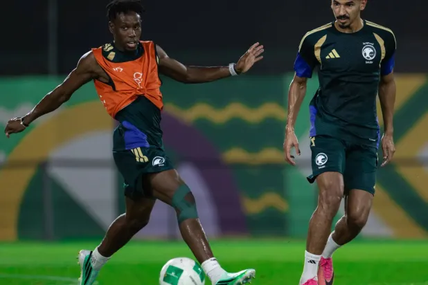 Yeşiller, Mezopotamya Aslanları karşılaşması öncesi hazırlıklarını sürdürüyor (Suudi Arabistan Futbol Federasyonu)