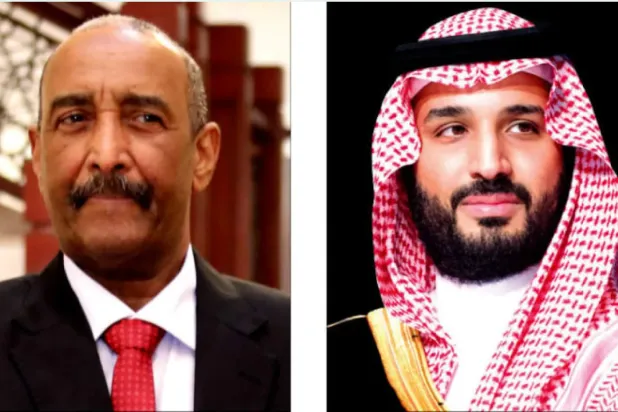 ولي العهد السعودي يتلقى اتصالاً هاتفياً من رئيس مجلس السيادة الانتقالي السوداني