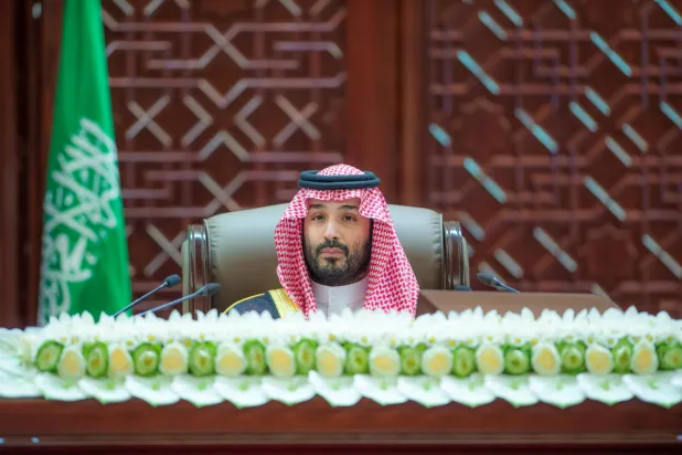  الأمير محمد بن سلمان لدى افتتاحه أعمال السنة الثالثة من الدورة التاسعة لمجلس الشورى في الرياض الأربعاء (واس)