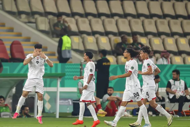 يعتبر هذا الفوز ثاني انتصار في تاريخ منتخب اليمن في سجل مشاركاته بكأس الخليج (تصوير: عدنان مهدلي)