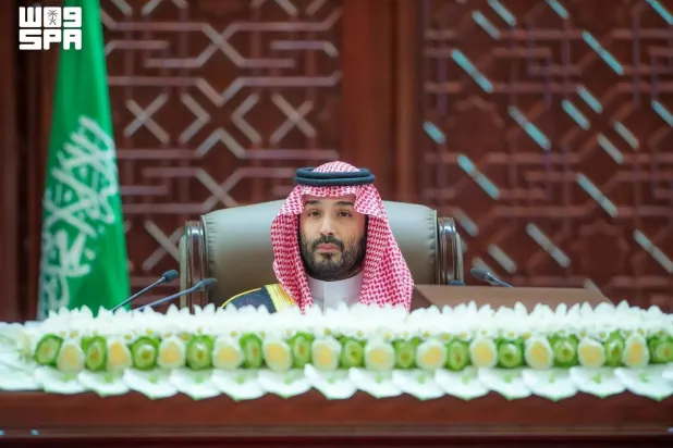Prince Mohammed bin Salman bin Abdulaziz Al Saud, Crown Prince and Prime Minister, delivers the annual Royal Address as he inaugurates the third year of the Shura Council's ninth session on Wednesday. (SPA)