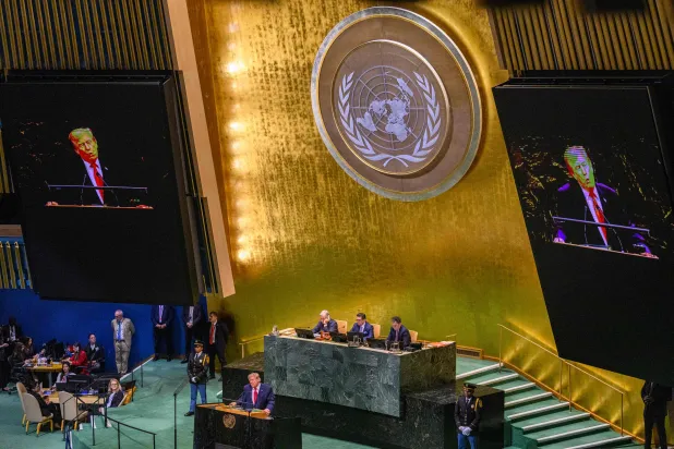 US President Donald Trump speaks during the 81st session of the UN General Assembly at the UN Headquarters on September 22, 2026 in New York City. (Getty Images/AFP) 