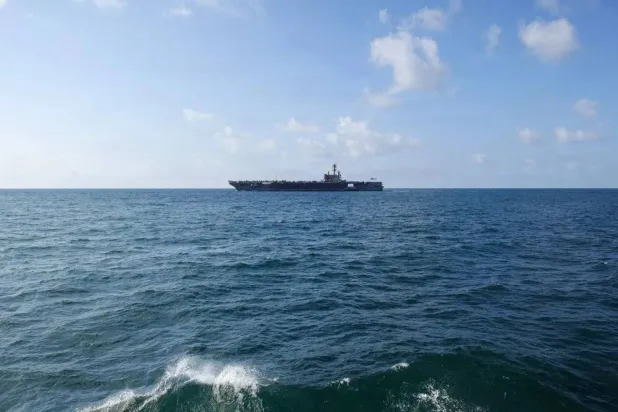 The US aircraft carrier USS George H.W. Bush sails in the Arabian Sea (CENTCOM)
