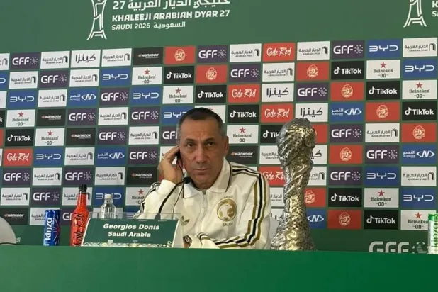 Greek coach Georgios Donis, head coach of the Saudi national team. File photo