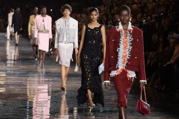 Models present creations from the Spring/Summer 2027 collection of Chanel during Paris Fashion Week, in Paris, France, 05 October 2026. (EPA) 