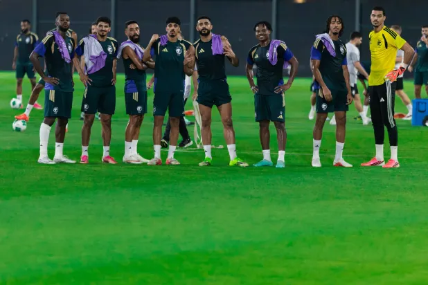لاعبو المنتخب السعودي خلال التحضيرات (الاتحاد السعودي)