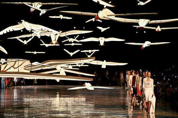 Models present creations for Chanel Women's Spring/Summer 2027 collection fashion show as part of the Paris Fashion Week, in Paris on October 5, 2026. (Photo by JULIEN DE ROSA / AFP)
