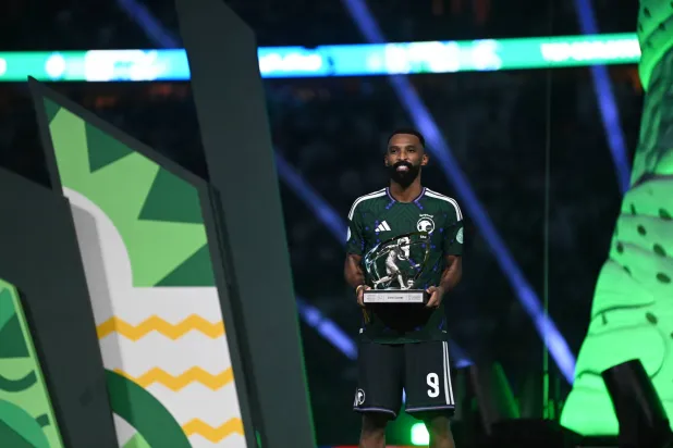 فراس البريكان، مهاجم المنتخب السعودي هداف خليجي 27 (تصوير: علي خمج) 