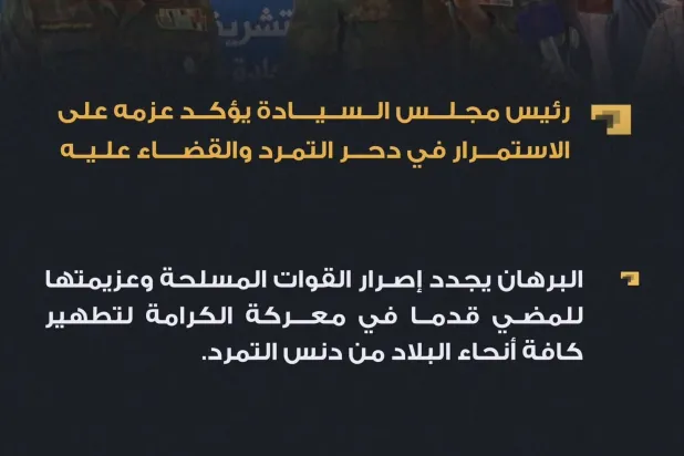 قائد الجيش رئيس مجلس السيادة عبد الفتاح البرهان أثناء زيارته منطقة أمري الثلاثاء (إعلام مجلس السيادة)
