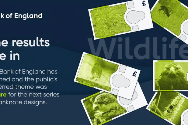 FILE PHOTO: Mock-ups of banknotes featuring wildlife are shown, after the public chose that theme from the suggested options of a consultation held by the Bank of England for the next series of banknote designs, in this handout image obtained by Reuters on March 10, 2026. Bank of England/Handout via REUTERS