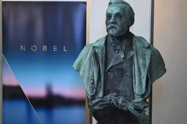 A statue of Alfred Nobel in Stockholm, Sweden, on October 5, 2026. Jonathan Nackstrand / AFP