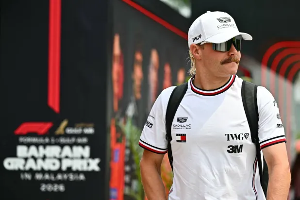Cadillac's Finnish driver Valtteri Bottas arrives ahead of the Formula One Bahrain Grand Prix in Sepang on October 4, 2026. (Photo by Lillian SUWANRUMPHA / AFP)
