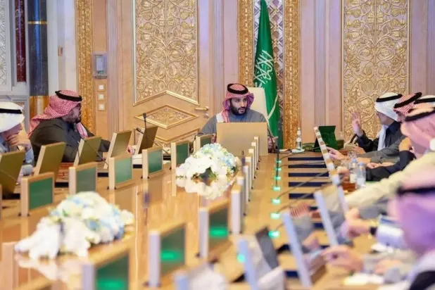 اجتماع سابق للمجلس برئاسة ولي العهد رئيس مجلس الوزراء رئيس مجلس الشؤون الاقتصادية والتنمية الأمير محمد بن سلمان (واس)