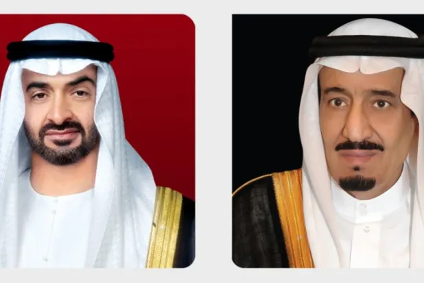 Custodian of the Two Holy Mosques King Salman bin Abdulaziz Al Saud and United Arab Emirates President Sheikh Mohamed bin Zayed Al Nahyan - SPA