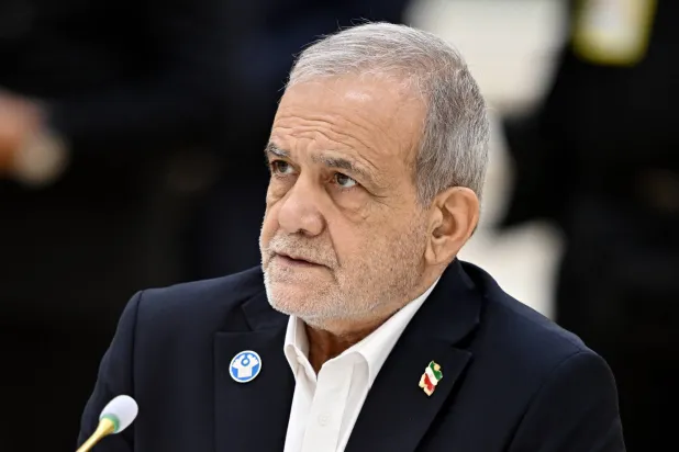 Iranian President Masoud Pezeshkian attends an expanded format meeting of the Commonwealth of Independent States (CIS) Council of Heads of State at the Avaza national tourist zone outside Turkmenbashi, Turkmenistan, 09 October 2026.  EPA/SERGEY BOBYLEV/SPUTNIK/KREMLIN POOL