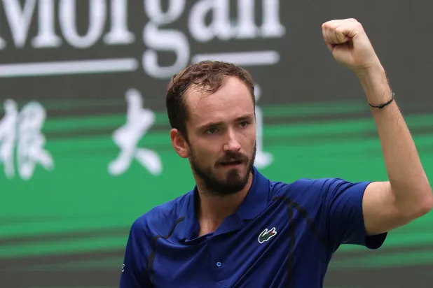 Tennis - ATP Masters 1000 - Shanghai Masters - Qizhong Forest Sports City Arena, Shanghai, China - October 10, 2026 Russia's Daniil Medvedev reacts during his round of 64 match against Germany's Jan-Lennard Struff REUTERS/Go Nakamura
