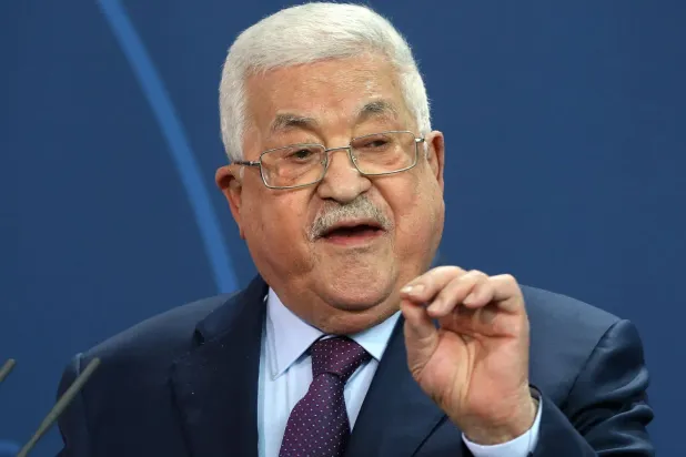 Filistin Devlet Başkanı Mahmud Abbas, Berlin'de bir basın toplantısında (Arşiv – DPA)