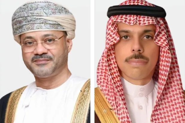 الأمير فيصل بن فرحان والوزير بدر البوسعيدي (الخارجية السعودية)