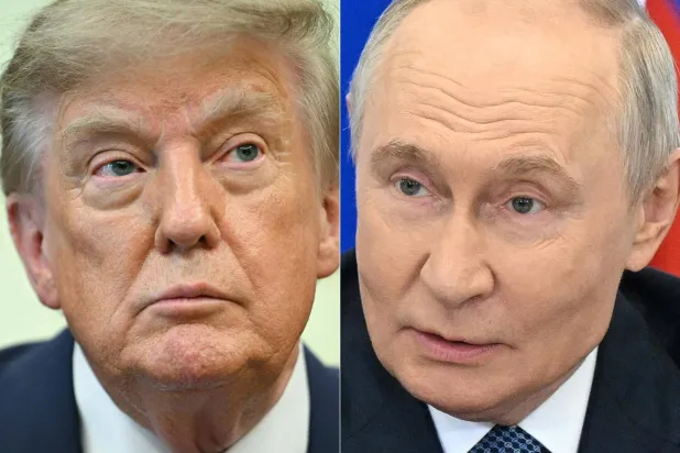  This combination of pictures shows (L/R) US President Donald Trump in the Oval Office of the White House in Washington, DC, on August 10, 2026 and in this pool photograph distributed by the Russian state agency Sputnik, Russia's President Vladimir Putin in the Novosibirsk region on August 11, 2026. (AFP)
