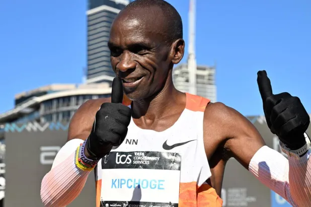 Kenya's Eliud Kipchoge won his first marathon in three years at Melbourne. Saeed KHAN / AFP
