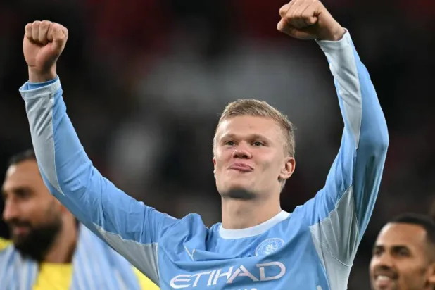Erling Haaland scored in Manchester City's 3-0 win over Liverpool. Paul ELLIS / AFP
