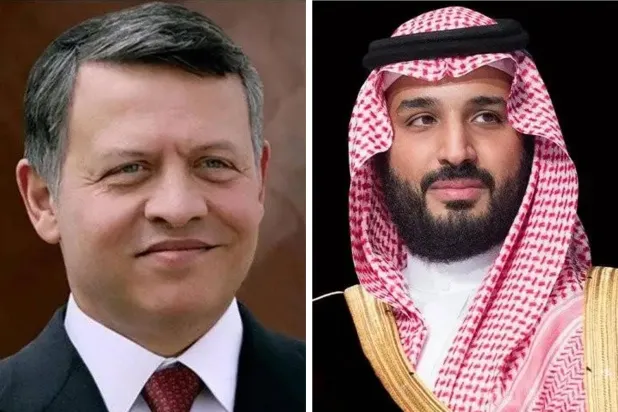ولي العهد السعودي الأمير محمد بن سلمان والعاهل الأردني الملك عبد الله الثاني بن الحسين (واس)