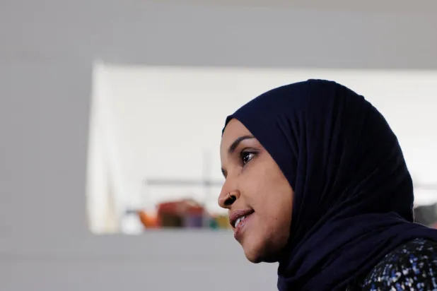 US Representative Ilhan Omar (D-MN) holds a press conference at Karmel Mall, after the fatal shootings of Renee Nicole Good and Alex Pretti by federal immigration agents, in Minneapolis, Minnesota, US, January 28, 2026. (Reuters)