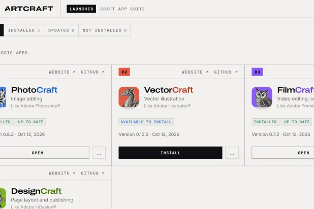 مشروع مفتوح المصدر يقدم بدائل مجانية لبرامج التصميم والإنتاجية (ArtCraft)