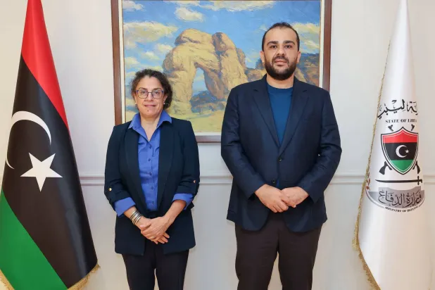 الزوبي وكيل وزارة الدفاع بغرب ليبيا مستقبلاً خوري نائبة رئيسة البعثة الأممية 12 أكتوبر (البعثة الأممية)