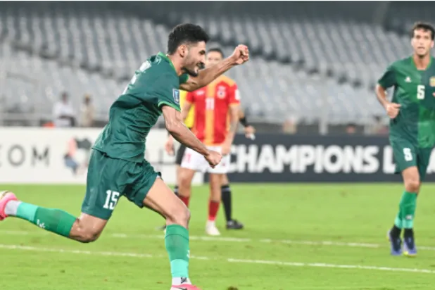 فرحة لاعبي الشرطة بالتسجيل في مرمى إيست بنغال (الاتحاد الآسيوي)
