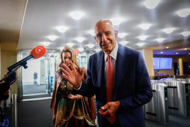 US envoy to Iraq Tom Barrack speaks to the media at United Nations headquarters in New York on September 24, 2026 (Reuters)