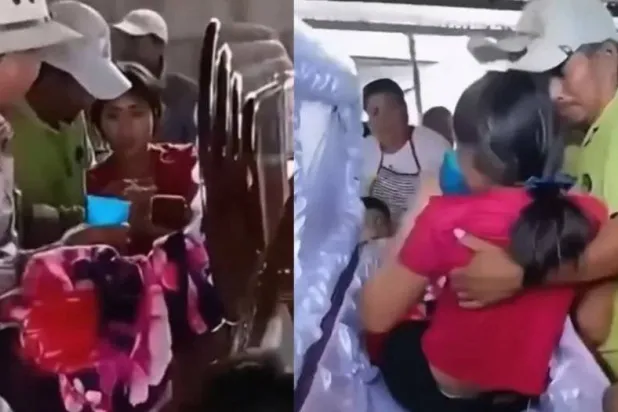 صورة مثبتة من فيديو منتشر على وسائل التواصل الاجتماعي ليوليدي بعد أن استعادت وعيها داخل نعشها