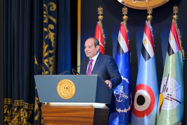 الرئيس المصري عبد الفتاح السيسي خلال ندوة تثقيفية الأربعاء في ذكرى انتصارات أكتوبر (الرئاسة المصرية)