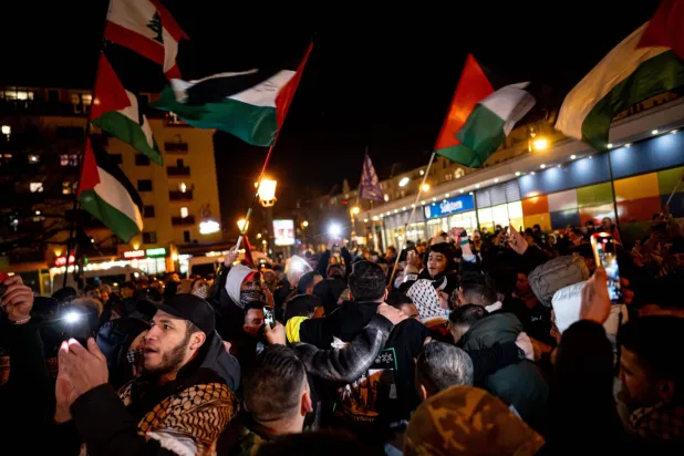 جانب من مظاهرات مؤيدة لفلسطين في برلين (د.ب.أ)