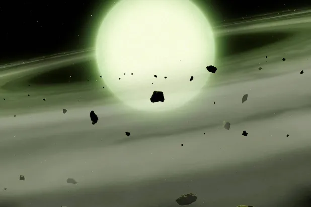 An artist's impression of the cool white dwarf star WDJ1330+6435 in a handout image released on October 14, 2026. Mark A. Garlick/University of Warwick/Handout via REUTERS 