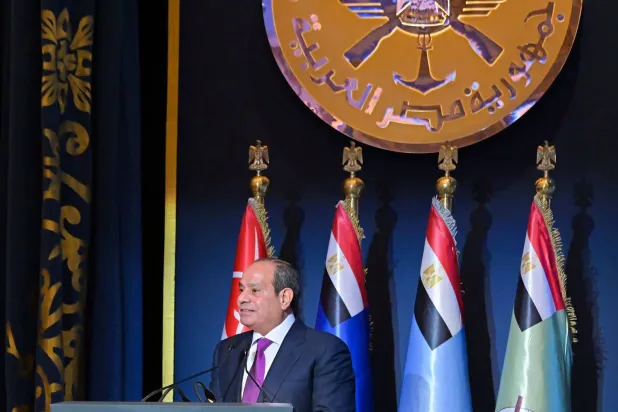 الرئيس المصري عبد الفتاح السيسي خلال مشاركته في الندوة التثقيفية للجيش المصري الأربعاء (الرئاسة المصرية)