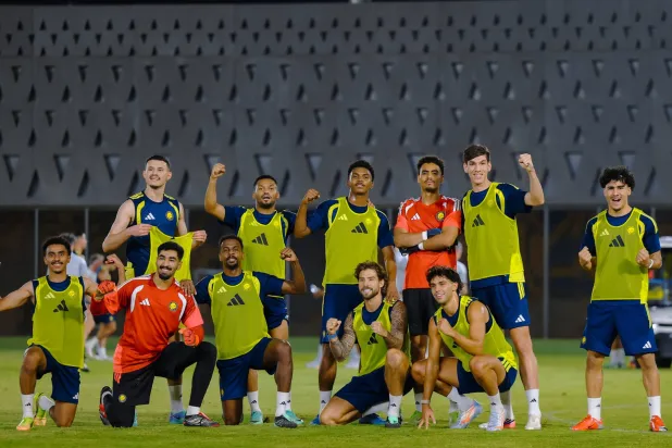 لاعبو النصر أظهروا معنويات عالية خلال التدريبات الأخيرة (نادي النصر)